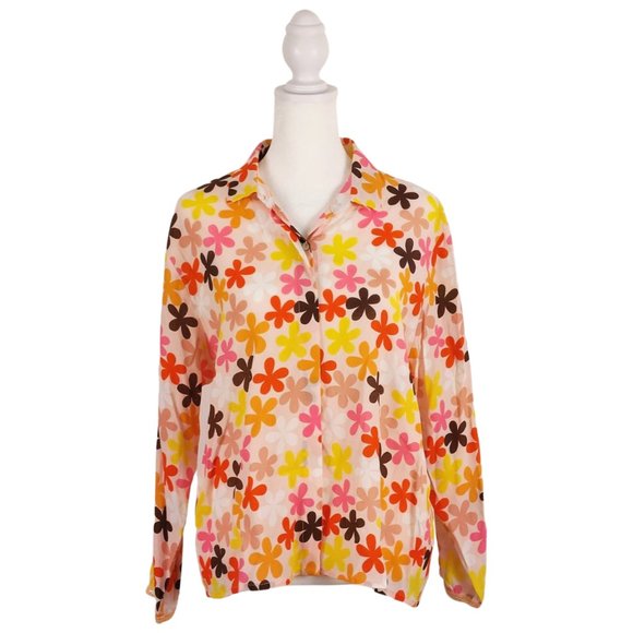 Dr. Bloom Tops - NWT Dr. Bloom Button Down Retro 70s Inspired Floral Blouse Size Small/ Medium